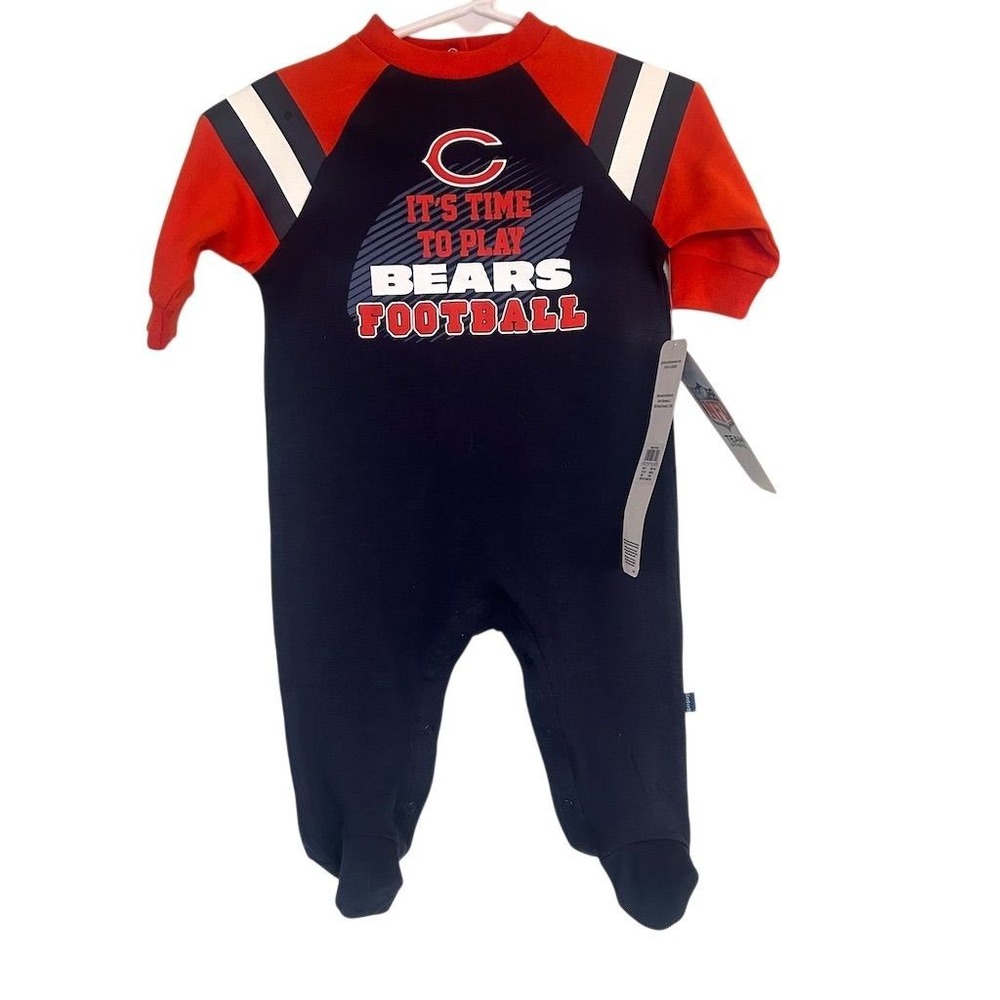 NWT Gerber NFL Chicago Bears Baby Sleep 'N Play 3-6 Months Unisex Pajamas